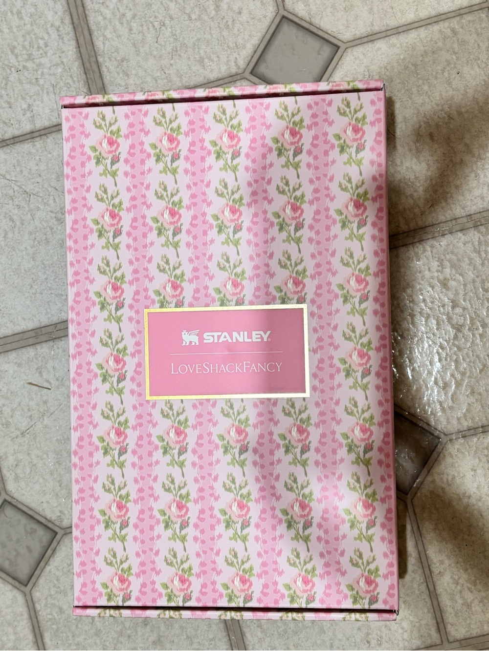 Stanley Pink Floral Patterned Tumbler with velvet bag and original box